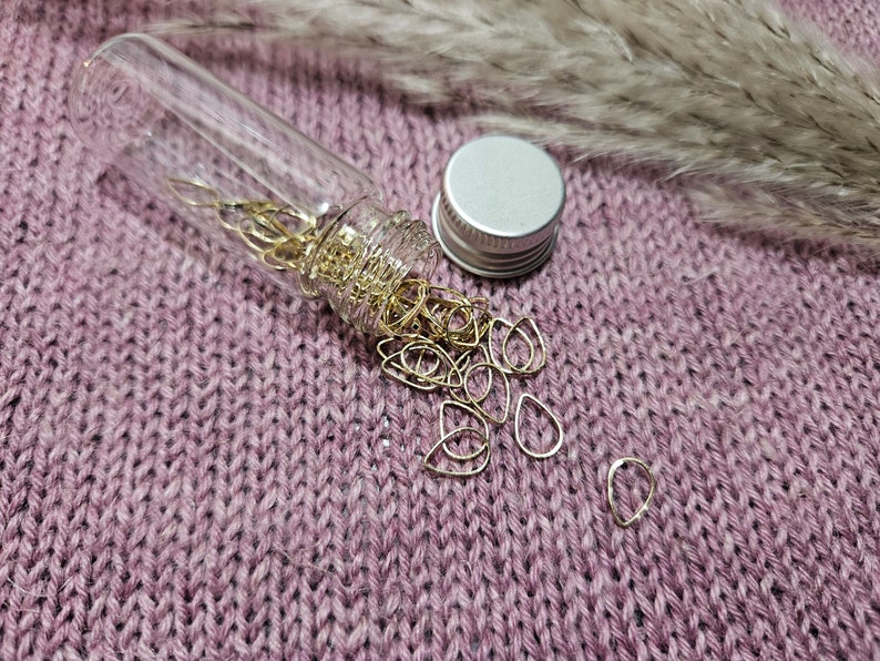 Drop shape stitch markers, no joints stitch markers Gold