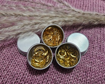 Gold stitch markers kit, golden stitch markers without joint