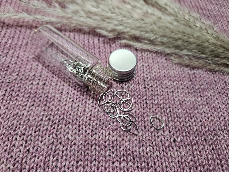 Drop shape stitch markers, no joints stitch markers Silver