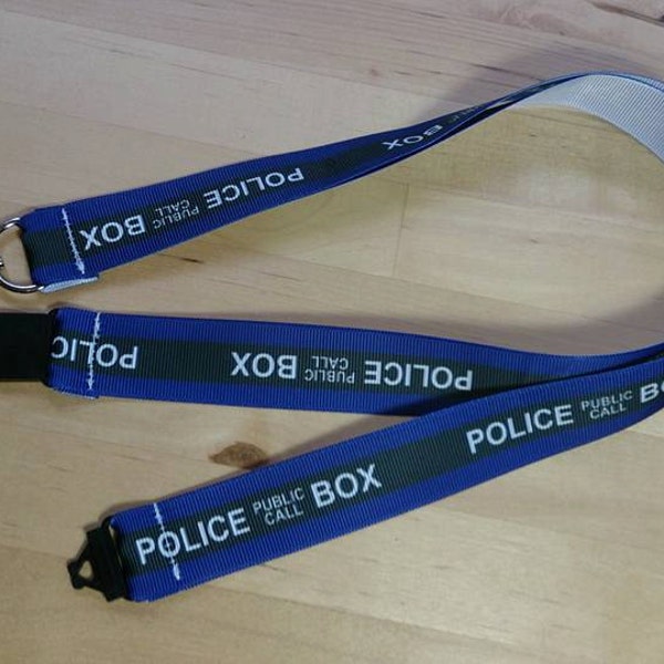 Police box ribbon Lanyard / ID Badge Holder