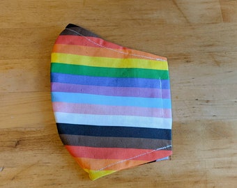 Progress Pride Flag Face Mask with pocket