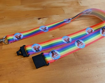 Progress Solidarity Gay Pride Ribbon Lanyard / ID Badge Holder