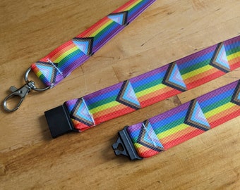 Progress Gay Pride Ribbon Lanyard / ID Badge Holder