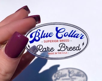 Blue Collar Acrylic Keychain
