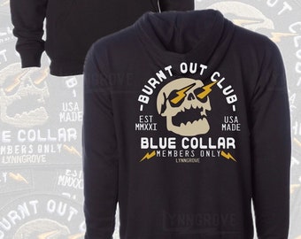 Burnt Out Blue Collar Jacket