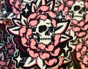Skull Flower Sticker