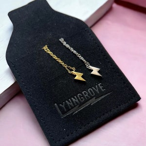 Lightning Bolt Pendant Necklace - Linewife Necklace- Lightning Necklace , delicate Earrings Statement Jewelry , dainty jewelry