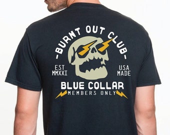 Burnt Out Club Blue Collar Shirt