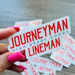 Journeyman Lineman Sticker - Weatherproof Vinyl | lineman sticker Hard Hat Sticker | Blue Collar Stickers