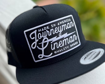 Journeyman Lineman Patch hat (9 Colors) - rare breed hat - Lineman hat - Blue Collar Worker - Patches