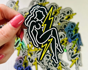 NEON Pin Up Girl sticker