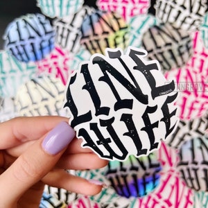 Line Wife Gothic Sticker - Weatherproof Vinyl | lineman sticker Hard Hat Sticker | Blue Collar Stickers Linewife