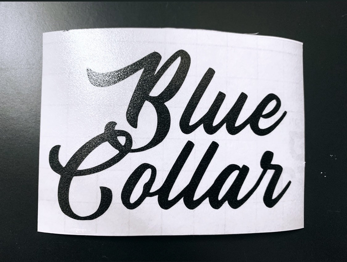 Blue Collar Vinyl Matte Sticker = Weatherproof Vinyl, LINEMAN Hard Hat  Sticker, YETI Stickers