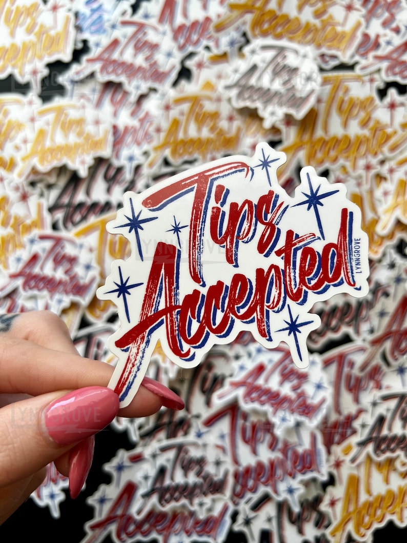 Tips Accepted Sticker - Lineman Sticker, Hard Hat Sticker, Blue Collar ...