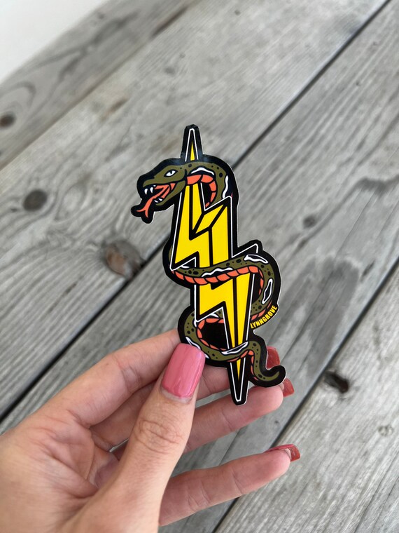Snake Lightning Bolt Tattoo Sticker Weatherproof Vinyl Etsy