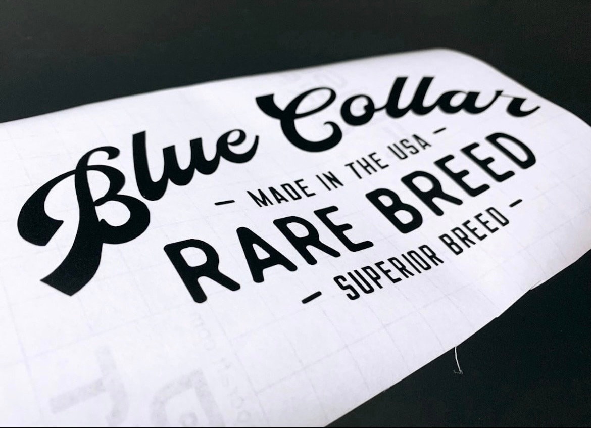 Blue Collar Sticker Rare Breed / Superior Breed Weatherproof Vinyl