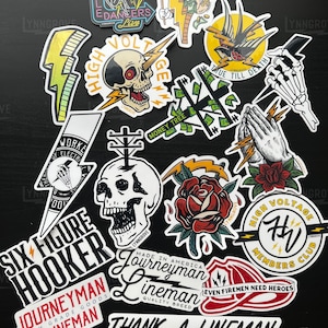 Journeyman Lineman Sticker BUNDLE Pack - LINEMAN stickers , Hard Hat Sticker , YETI Stickers , Blue Collar Stickers