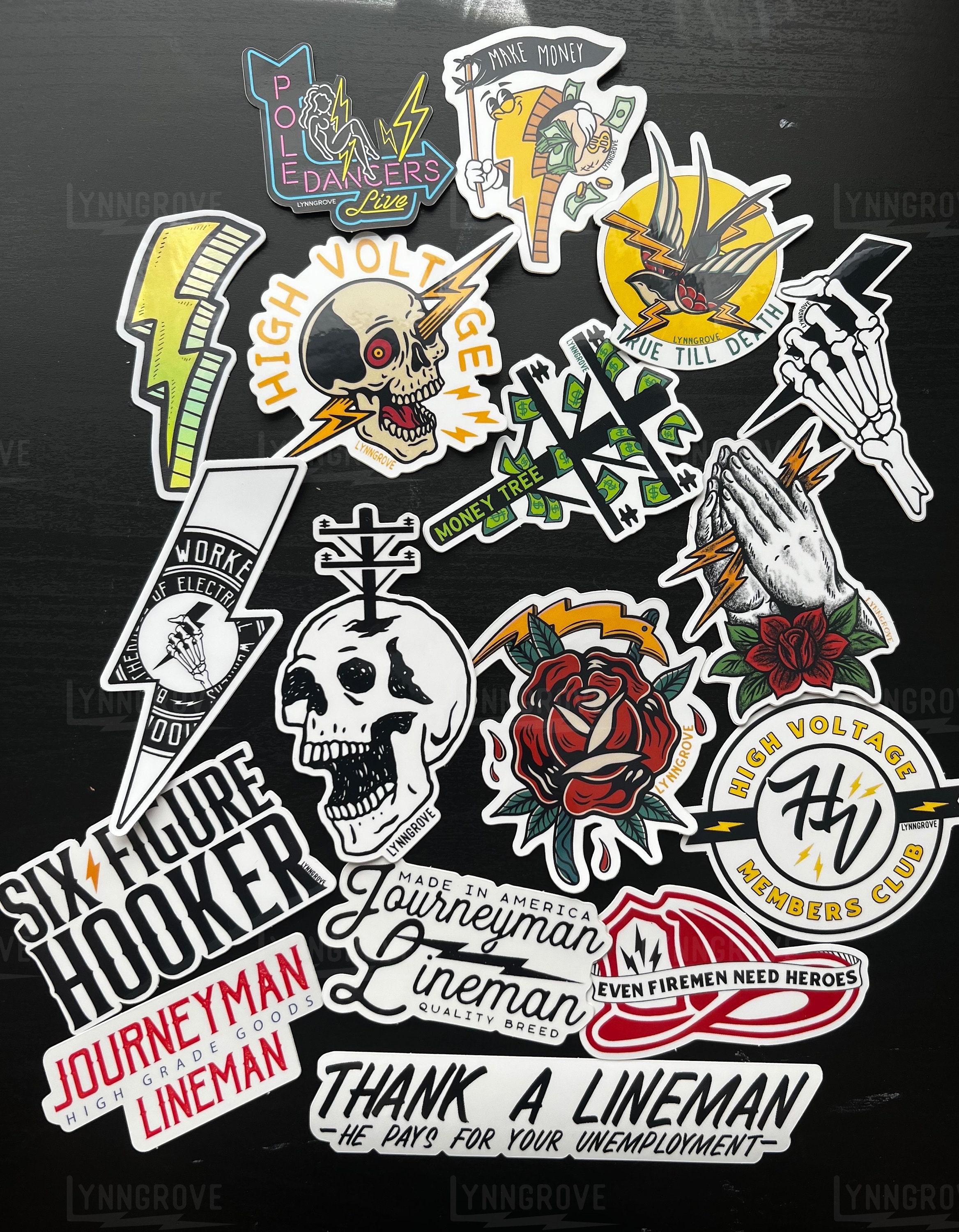 Journeyman Lineman Sticker BUNDLE Pack - LINEMAN stickers , Hard