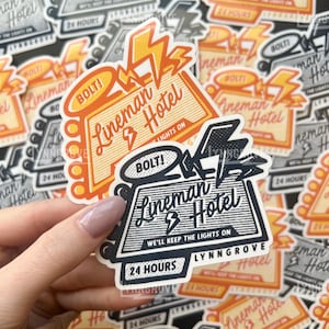 Lineman Hotel Sticker - lineman sticker Hard Hat Sticker | Blue Collar Stickers