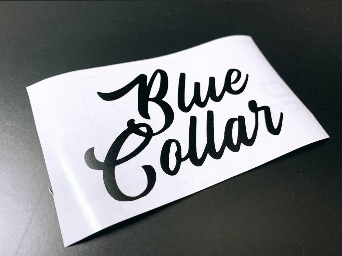 Blue Collar Vinyl Matte Sticker = Weatherproof Vinyl, LINEMAN Hard Hat  Sticker, YETI Stickers