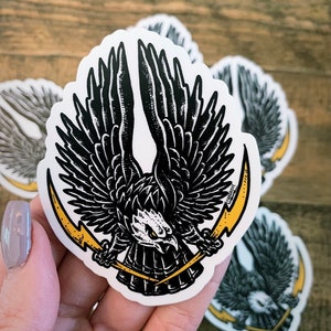 Eagle lightning bolt sticker - lineman sticker Hard Hat Sticker  | Blue Collar Stickers