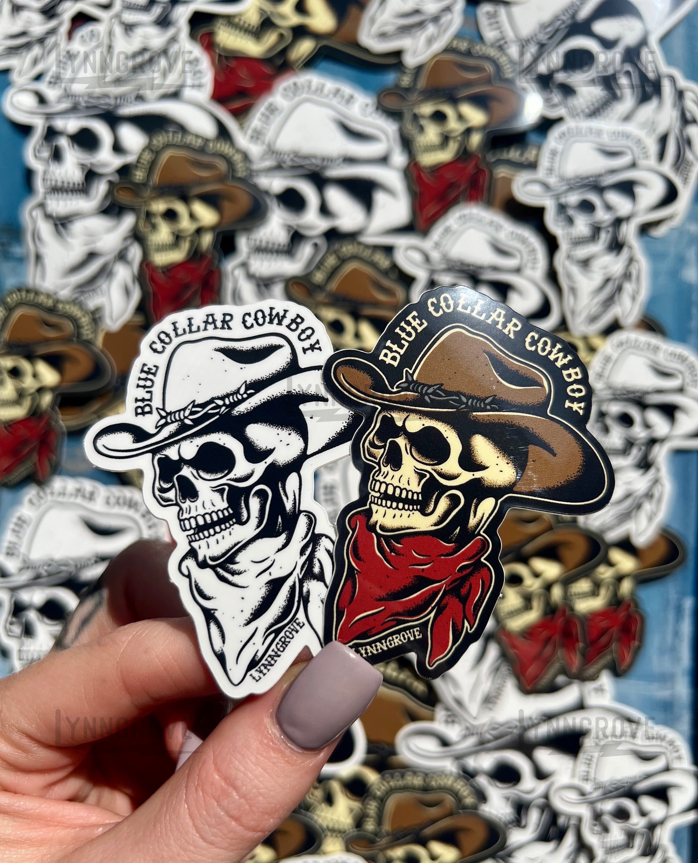 Blue Collar Working Class Sticker Skull Lineman, Engineer, Welder, Welding  Blue-Collar Dirty Hand Stickers for Hard Hat Die-Cut Waterproof Vinyl