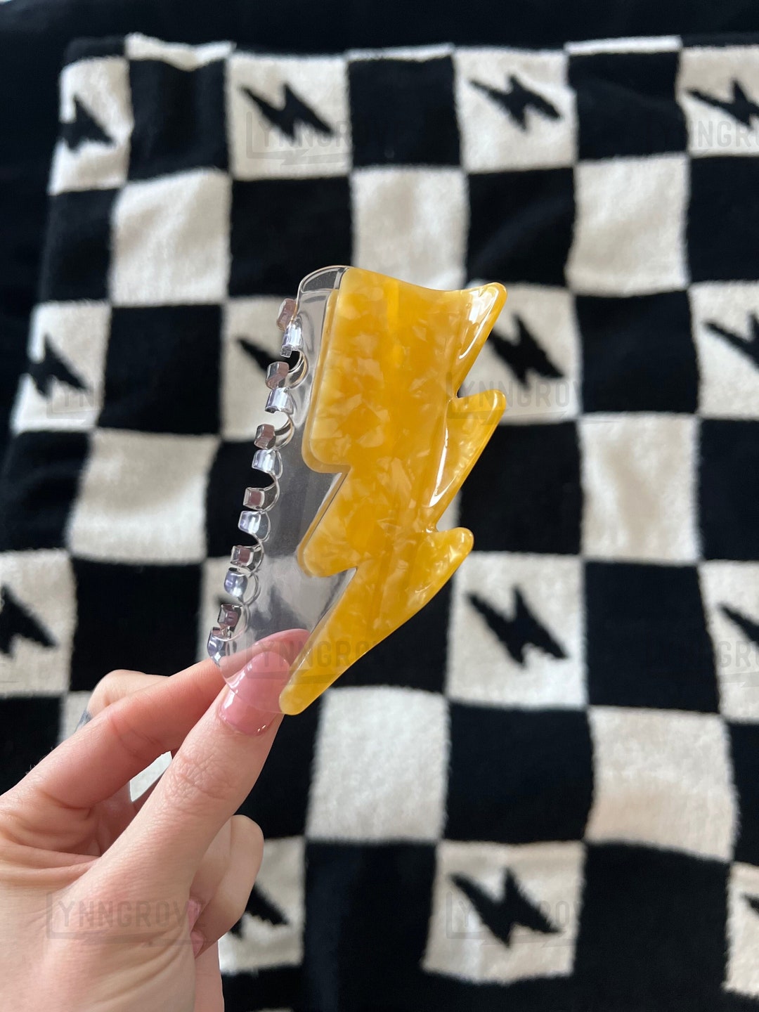 Lightning Bolt Claw Clip , Linewife Claw Clip, Claw Clip, Fun Hair Clip