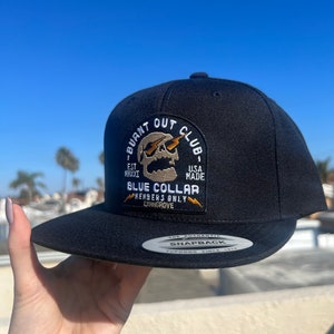 Burnt Out Club HAT (9 Colors) - Lineman hat - Blue Collar hat - Patch - Lineman patches - Trade worker