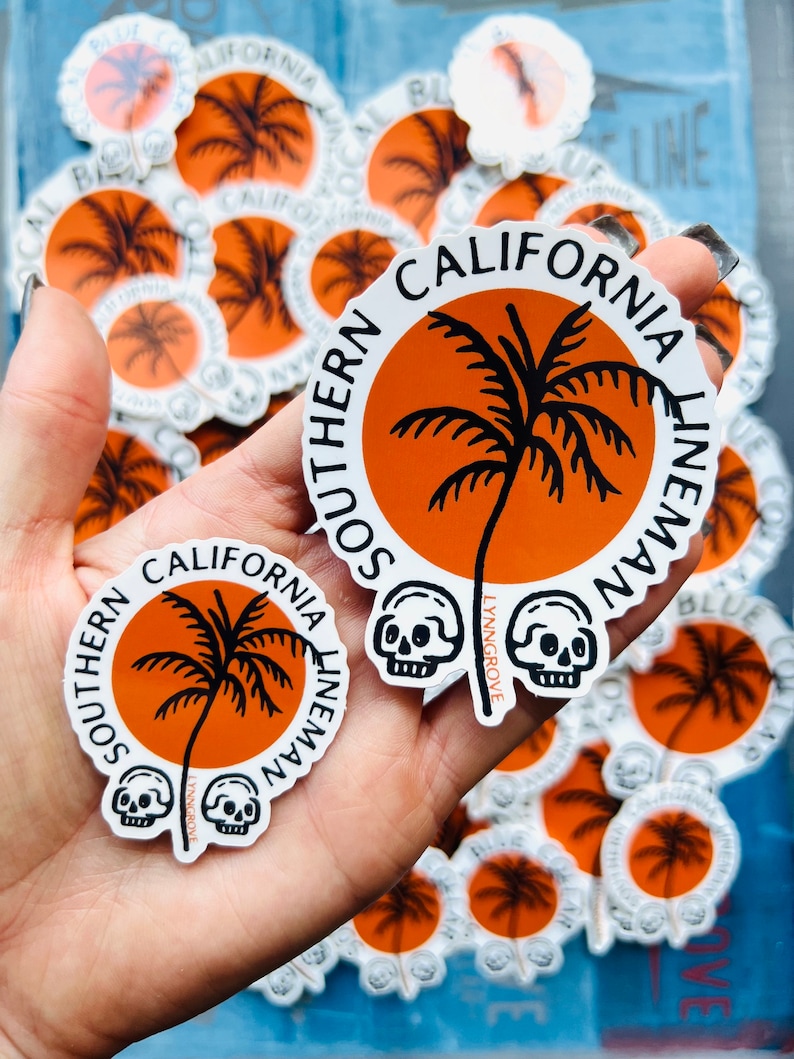 California Worker Sticker - Weatherproof Vinyl , Lineman Sticker Hard ...