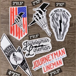 Journeyman Lineman Sticker BUNDLE Pack Weatherproof Vinyl - Etsy