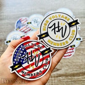 High Voltage Members Club - lineman sticker Hard Hat Sticker | Blue Collar Stickers