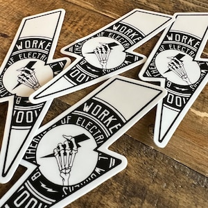 Skelly Bolt - Electrical Workers - Weatherproof Vinyl | LINEMAN Hard Hat Sticker | Blue Collar Stickers