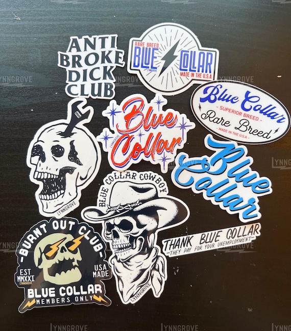 Blue Collar Sticker BUNDLE Pack - LINEMAN stickers , Hard Hat , YETI , Blue Collar Stickers