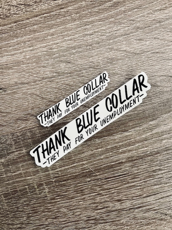 Thank Blue Collar Sticker Weatherproof Vinyl LINEMAN Hard Hat