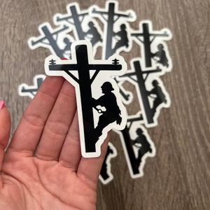 Journeyman Lineman Sticker - Weatherproof Vinyl | lineman sticker Hard Hat Sticker | Blue Collar Stickers
