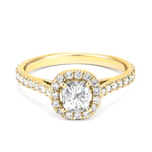 Diamond Ring Cushion Shape in 14K Gold, 0.70CT Diamonds- Cushion Engagement Ring, Cushion Diamond, Cushion Cut Engagement Ring by MIUR ART