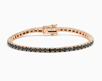 6ct Black Diamond Tennis Bracelet | 14K Gold | Bold Elegance, Exquisite Beauty | Statement Jewelry | Casual Bracelet for Her, Shop Now!