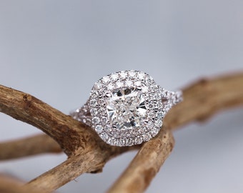Diamond Ring Cushion Shape in 14K Gold or 18K- Cushion Engagement Ring, Cushion Diamond, Cushion Cut Engagement Ring by MIUR ART