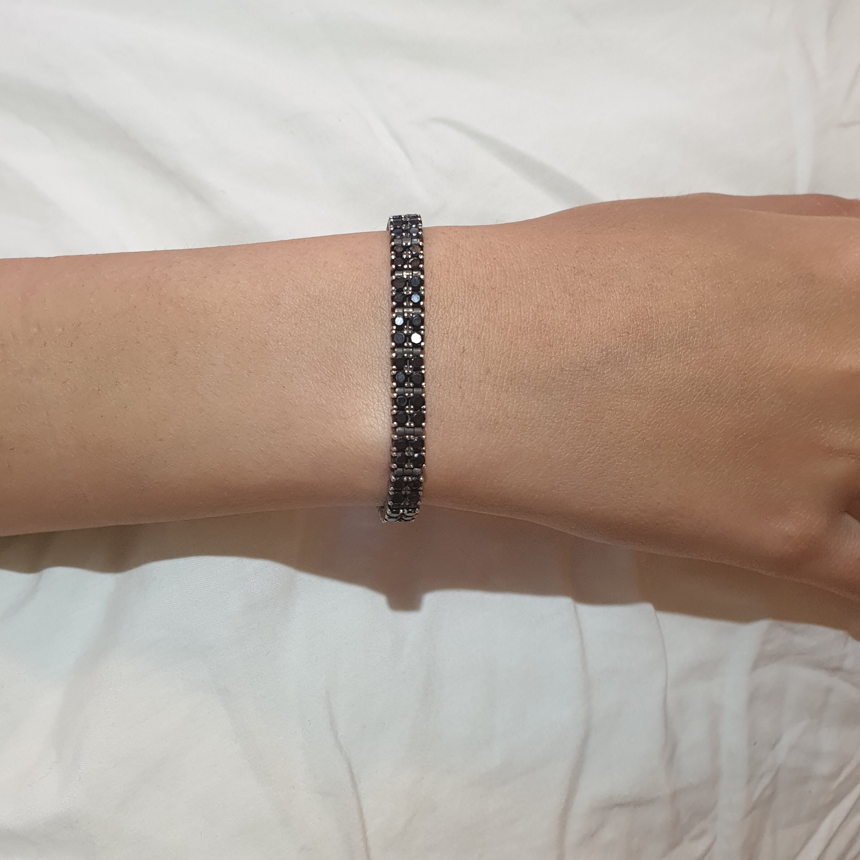 Black Diamond Bracelet 14K Gold 6.00 CTW Black Natural Etsy