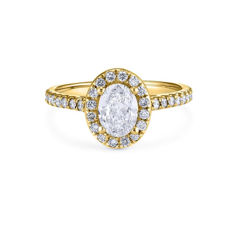 Bague De Fiançailles Diamant Naturel 1,65 Ct Taille Ovale – Or Jaune Massif 14 Carats