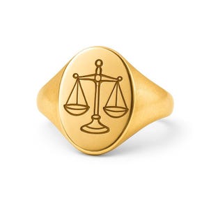 Solid Gold Zodiac Ring – Engraved Astrology Signet – Custom Horoscope Jewelry – All Star Signs Available – 6.8g Elegant Design