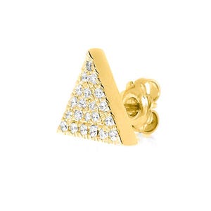Diamond Stud Earrings Triangle Shaped in 14K White Rose or Yellow Solid Gold, Triangle Stud Earrings, Triangle Style Earrings by MIUR ART