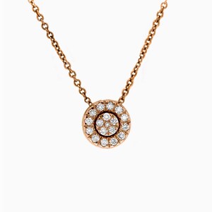 Diamond Round Charm Necklace, 14K Gold, 1/6 CTW Diamond, Gifts for Her, Round Diamond, Minimalist Necklace, Bridal Necklace, Round Pendant image 6