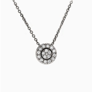 Diamond Round Charm Necklace, 14K Gold, 1/6 CTW Diamond, Gifts for Her, Round Diamond, Minimalist Necklace, Bridal Necklace, Round Pendant image 4