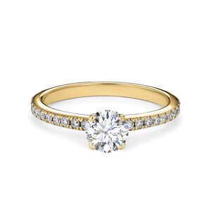 Round Diamond Ring in 14K Gold 0.50 CT Natural Diamonds- Solitaire Engagement Ring, Engagement Ring for Women, Solitaire Ring by MIUR ART