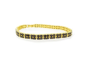Schwarzer Diamant Armband 14K Gold, 6.00 CTW Schwarzer Naturdiamant, BY Miur art