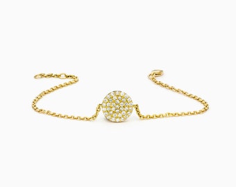 Infinity Diamond Bracelet in 14K Yellow White or Rose Gold-  Infinity Charm Bracelet, infinity Style, Forever Bracelet, Best Gift for Her