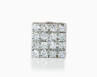 Diamond Square Shape Earrings Micro Pave Setting, 14K Gold, 1/4 CTW Natural Diamond