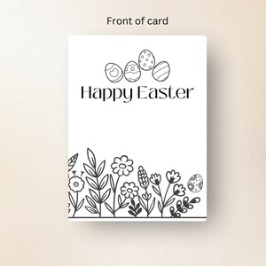 Easter Printable and Colorable greeting card