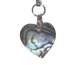 Abalone Heart Purse Charm or Zipper Pull